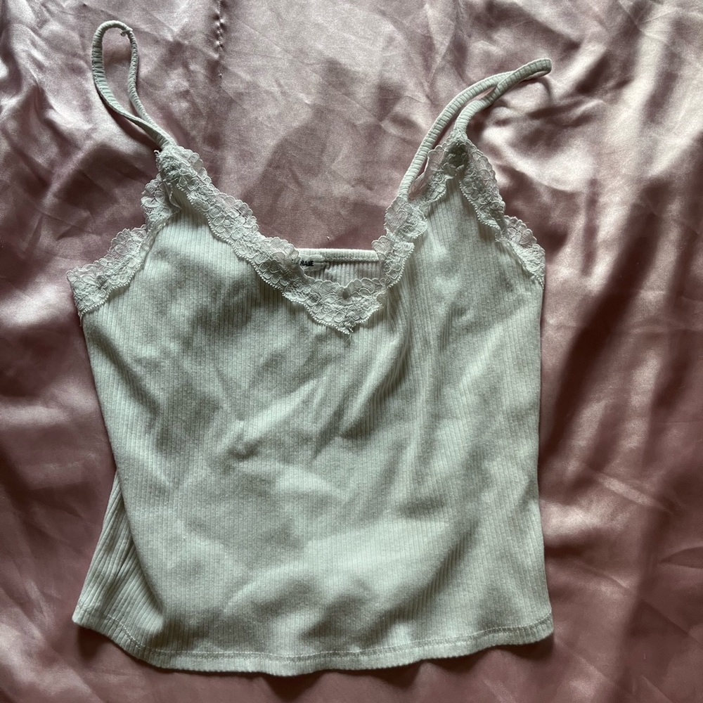Garage white lace cami tank top